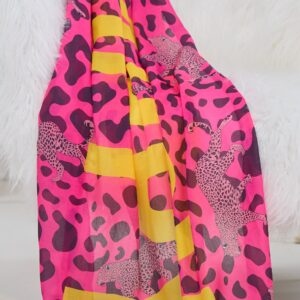 Tuch HAPPY mit Leo, pink-schwarz-gelb