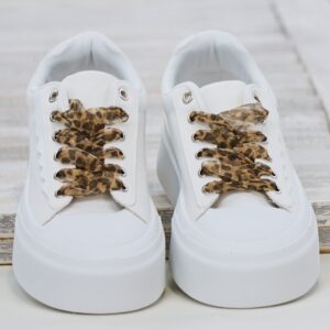 Sneaker mit Leo-Schnürung, weiß