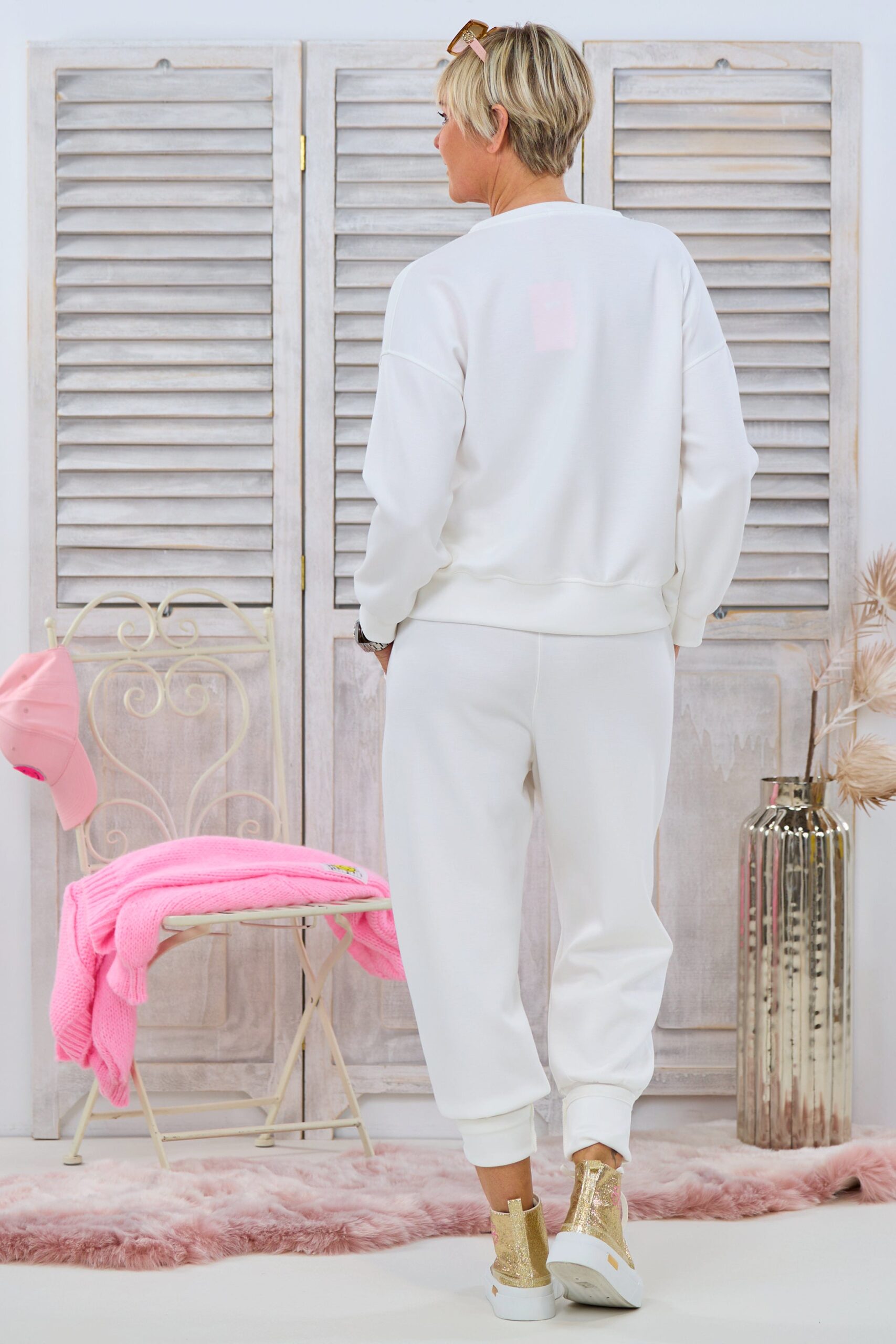 Cozy Shirt mit LA-Flock, ecru-rosa – Bild 4