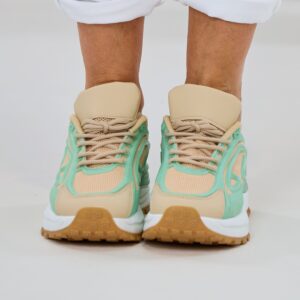 Sportlicher Sneaker, beige-mint-weiß