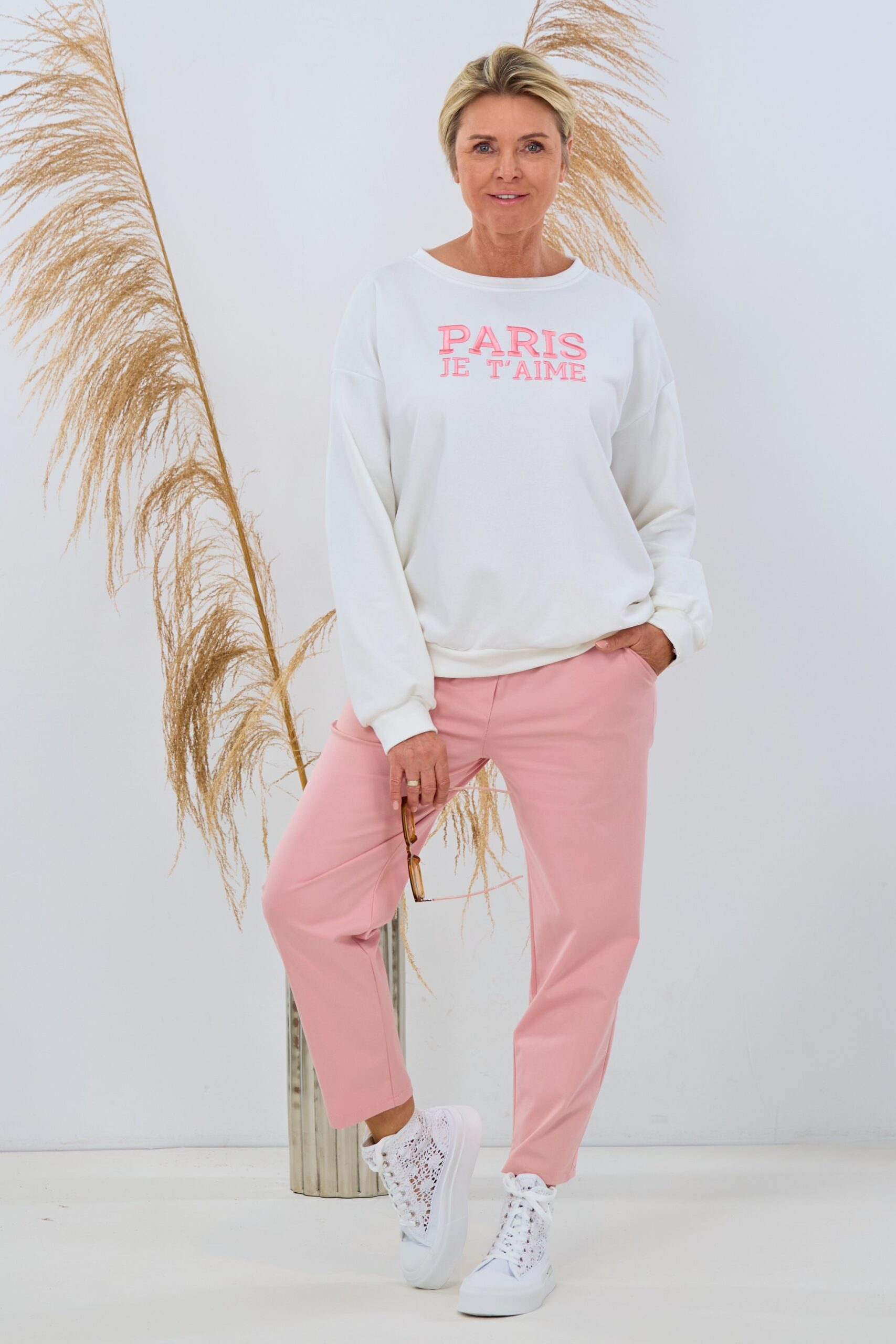 Sweaty PARIS, ecru-rosa – Bild 4