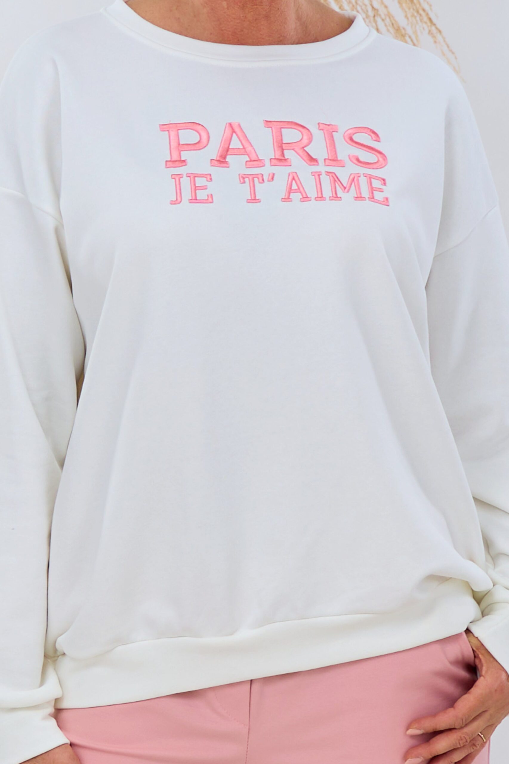Sweaty PARIS, ecru-rosa – Bild 2