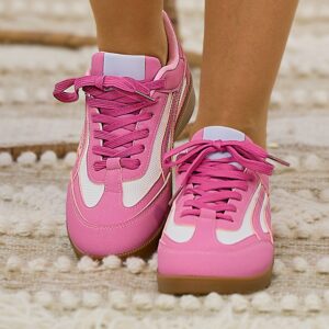 Sneaker mit gewebten Einsätzen, altrosa-ecru