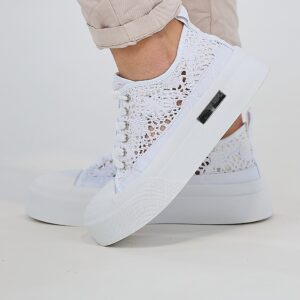 Sneaker in Häkel-Optik, weiß