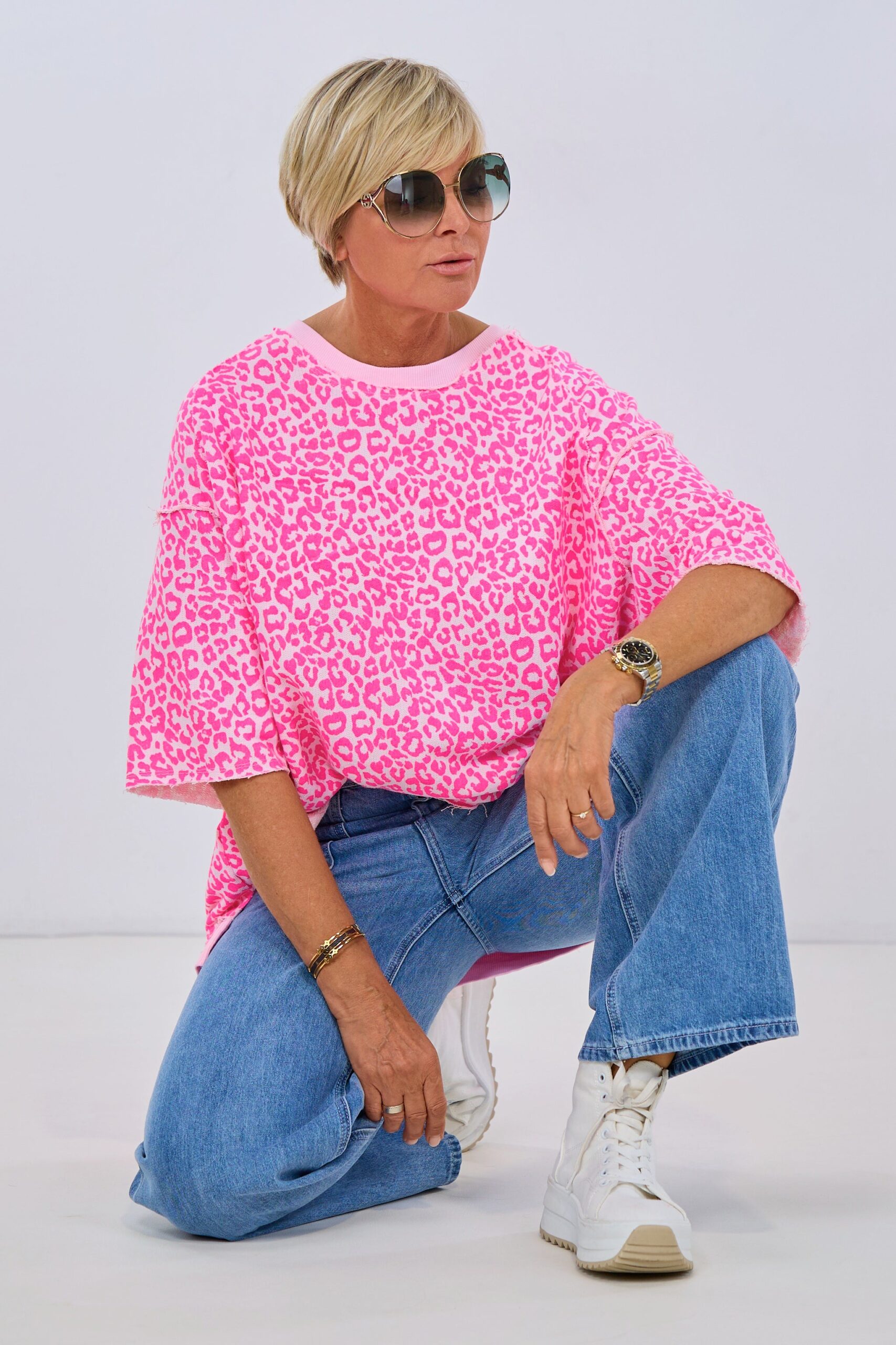 Kurzarm Sweaty mit Raglanärmeln, ecru-pink-rosa – Bild 3