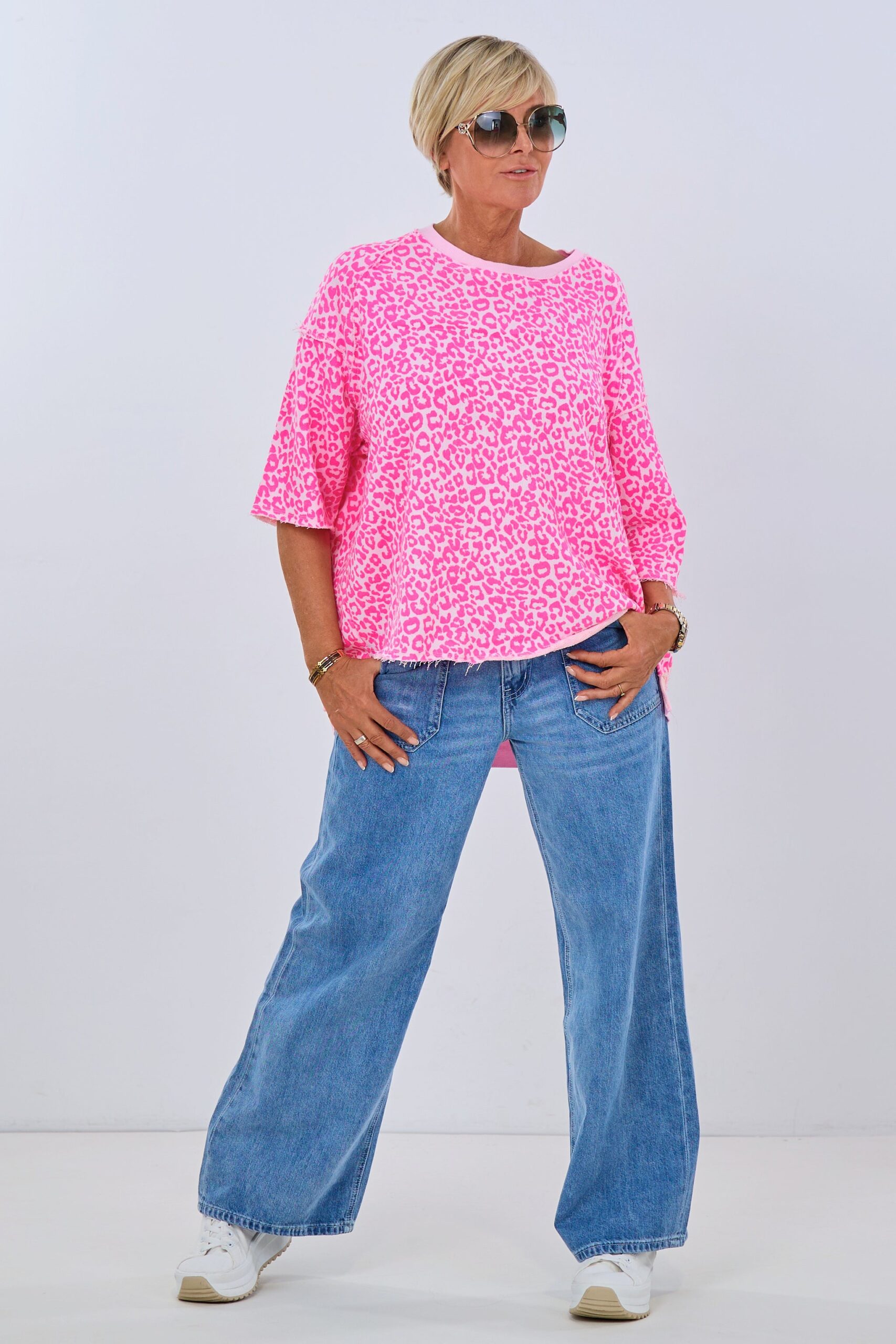 Kurzarm Sweaty mit Raglanärmeln, ecru-pink-rosa – Bild 4