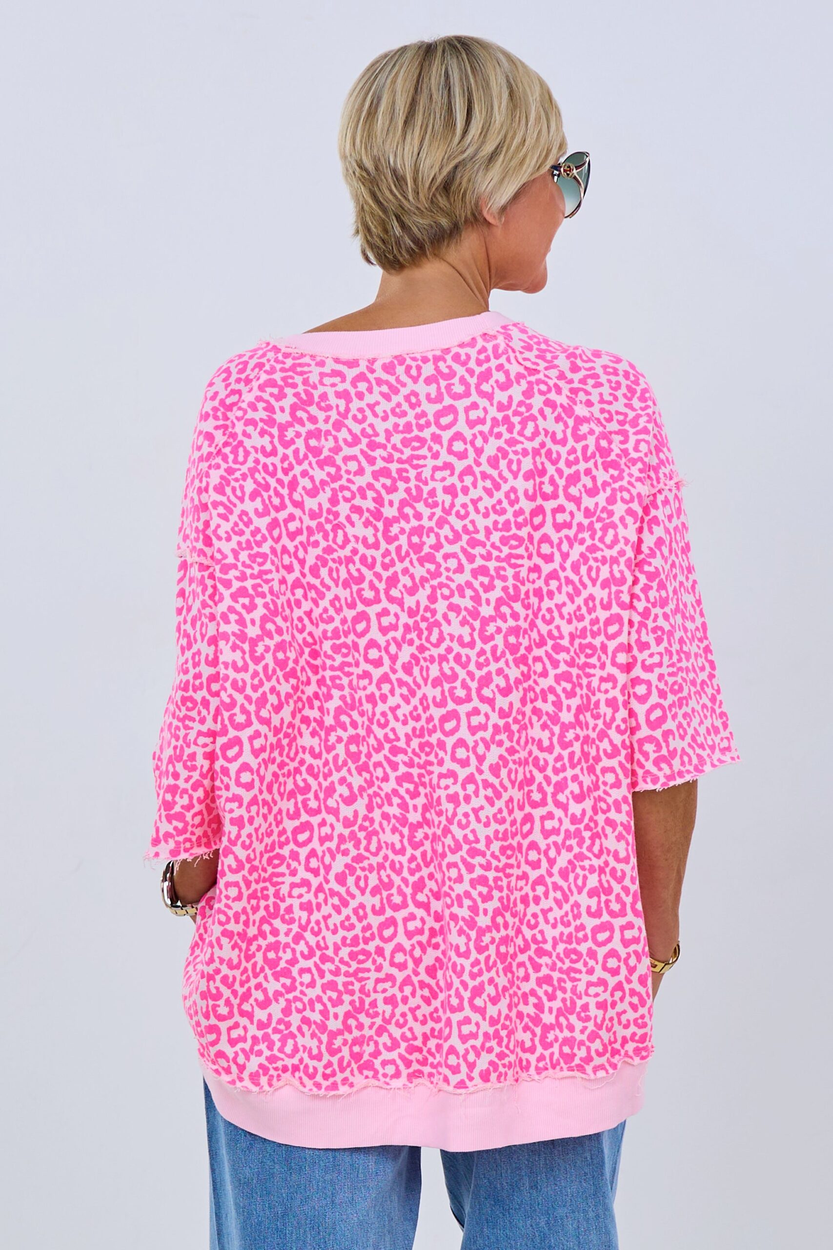 Kurzarm Sweaty mit Raglanärmeln, ecru-pink-rosa – Bild 2
