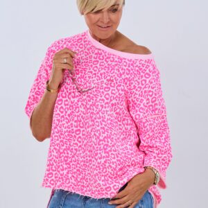 Kurzarm Sweaty mit Raglanärmeln, ecru-pink-rosa