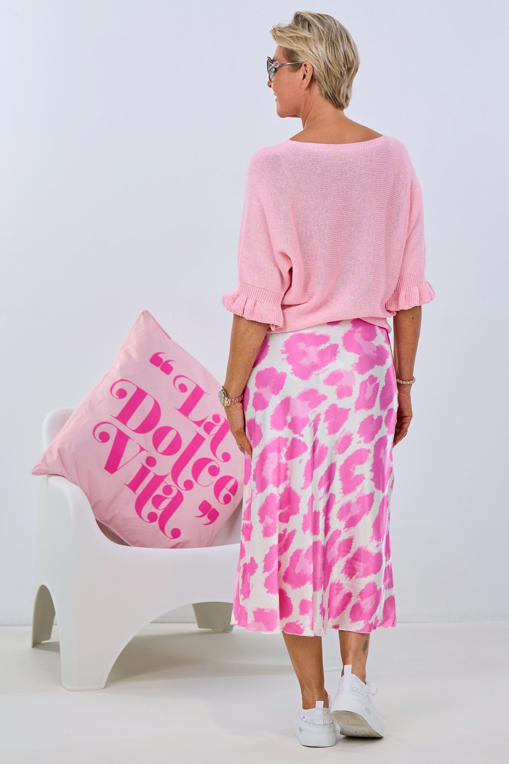 Pulli mit Fledermausärmeln, rosa – Bild 3
