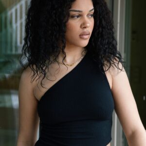 Asymmetrisches One-Shoulder Top Modal - Schwarz