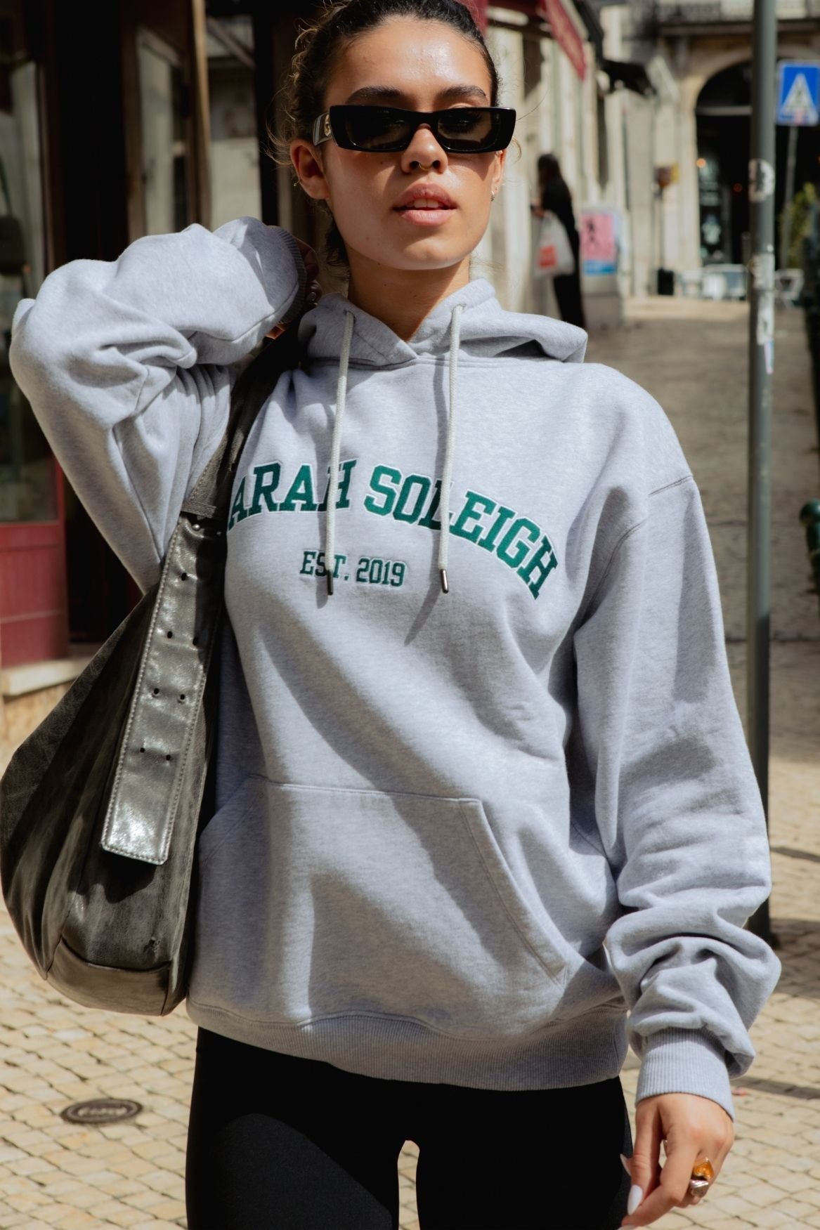 College Hoodie Bio-Baumwolle - Grau Melange – Bild 6