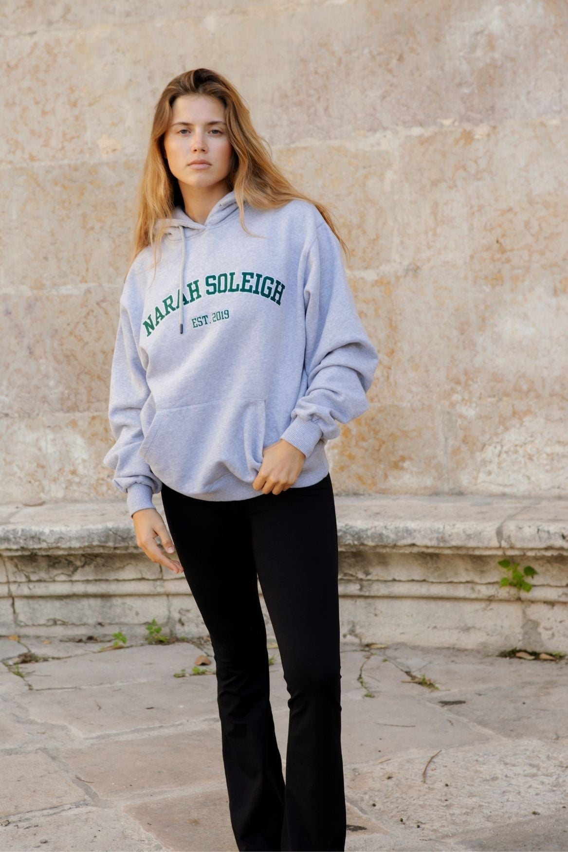 College Hoodie Bio-Baumwolle - Grau Melange – Bild 8