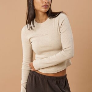 Longsleeve Lena Bio-Baumwolle - Beige Melange