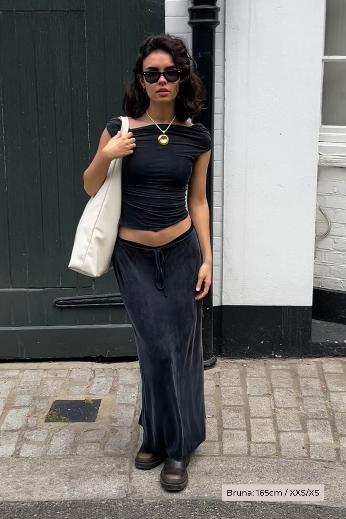 Midi Slip Skirt Cupro - Faded Black