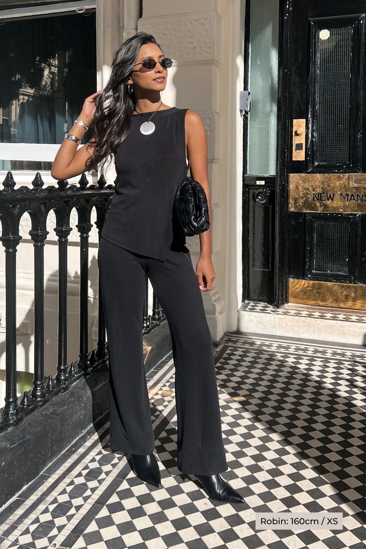 Straight Leg Pant Cupro - Faded Black Rib