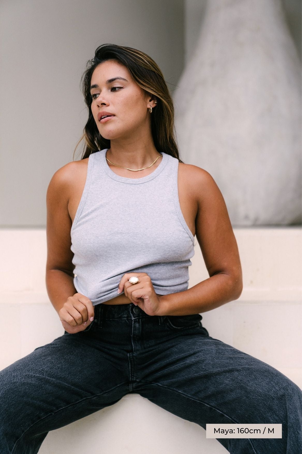 Tank Top Ines Bio-Baumwolle - Grau Melange – Bild 5
