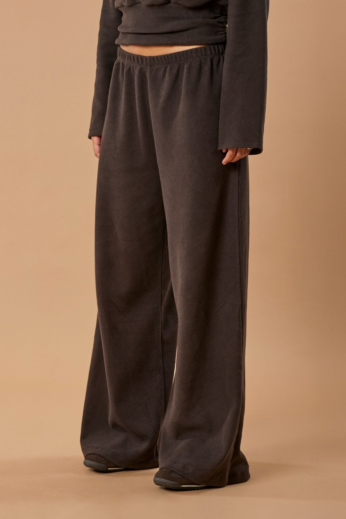Wide Leg Pant Bio-Baumwolle - Chocolate Rib – Bild 3