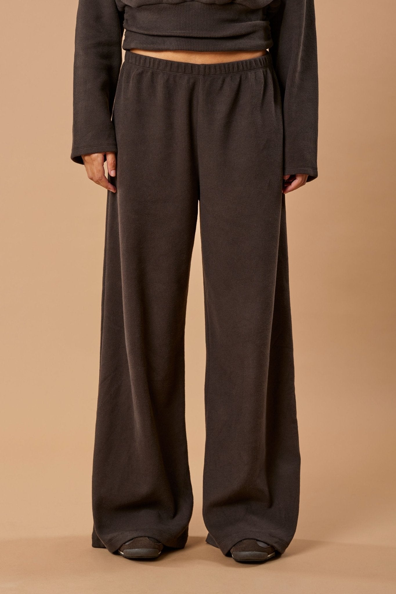 Wide Leg Pant Bio-Baumwolle - Chocolate Rib – Bild 7