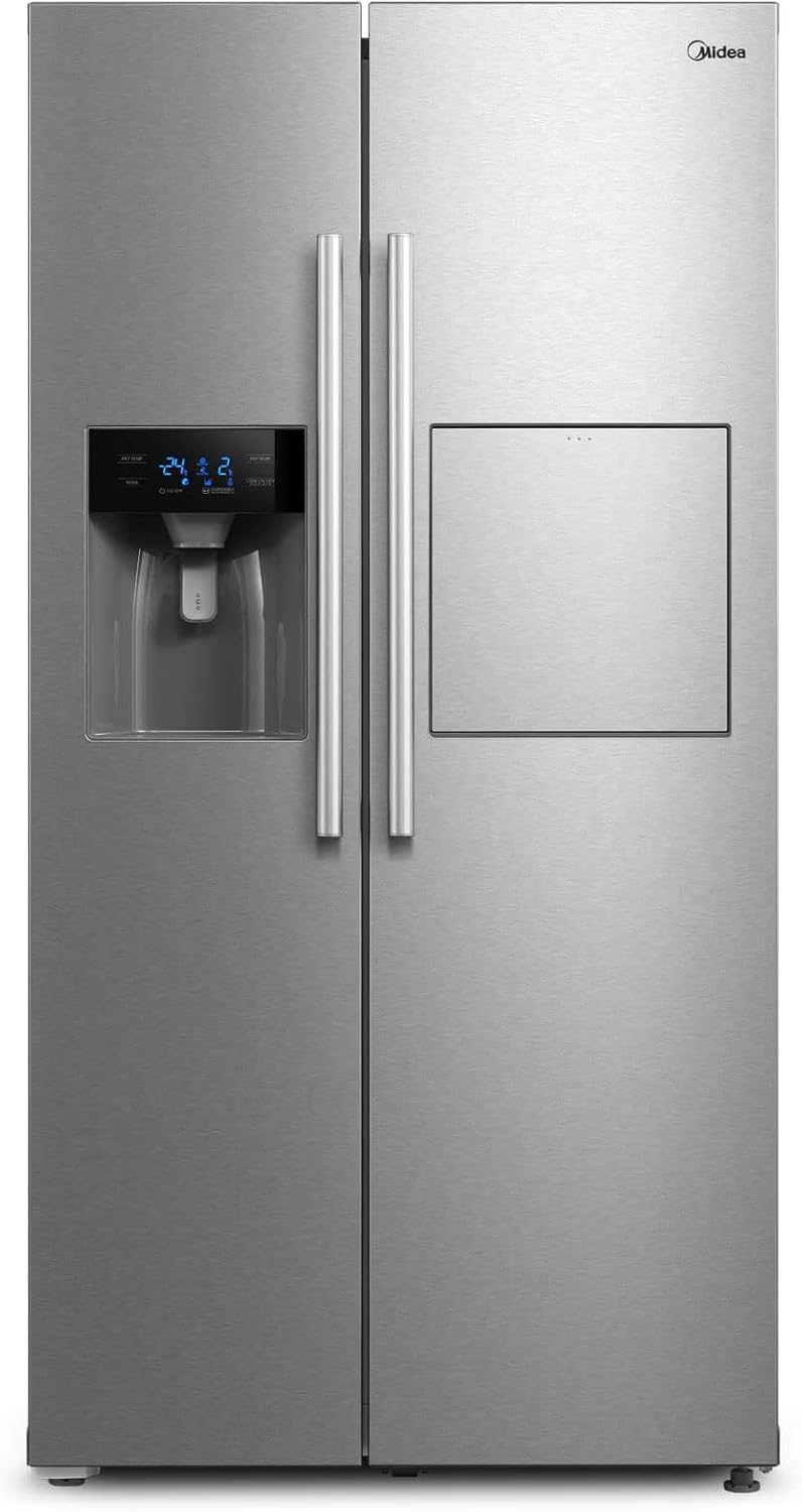 Midea KS-DDX 6.32 WT Side-by-Side Kühl-/Gefrierkombination/ 178,8 cm Hhe/ 254 kWh/Jahr/No Frost/Dual Inverter Compressor/mit 3in1 Wasser-/Eisspender und Wassertank, Dark Inox – Bild 2