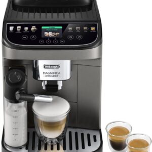 De'Longhi Magnifica Evo ECAM 292.81.B Kaffeevollautomat mit LatteCrema Milchsystem, 7 Direktwahltasten für Cappuccino, Espresso und weitere Kaffeespezialitten, 2-Tassen-Funktion, Schwarz