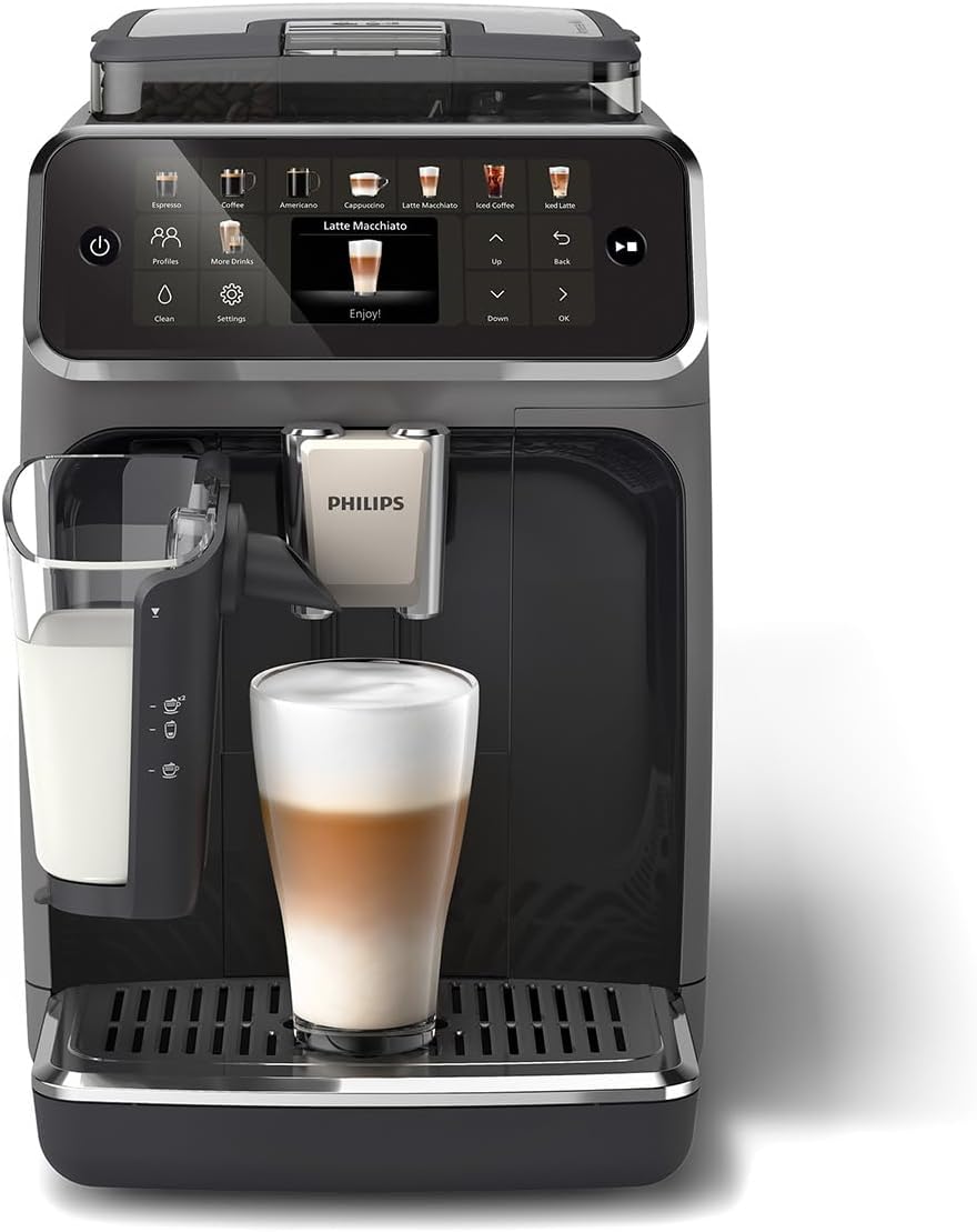 Philips Serie 5500 Kaffeevollautomat – LatteGo Milchsystem, 20 heiße und kalte Kaffeespezialitäten, 40% leiser mit SilentBrew, QuickStart, Grau (EP5544/50) – Bild 3