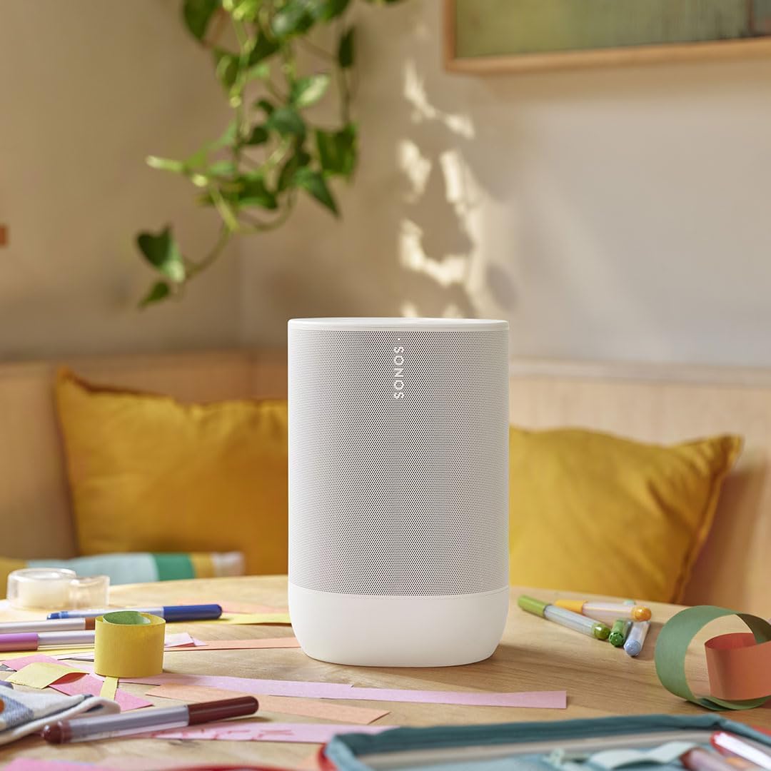 Sonos Move Smart Speaker (Wasserfester WLAN und Bluetooth Lautsprecher mit Alexa Sprachsteuerung, Google Assistant und AirPlay 2 – Kabellose Outdoor Musikbox mit Akku für Musikstreaming) schwarz – Bild 13