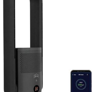 djive ARC Humidifier 3in1 leiser Luftreiniger, Luftbefeuchter mit Hygrometer & Ventilator, HEPA 14 Filter, UVC, App, Alexa, rotorlos, Raumluftbefeuchter & Reiniger für Kinderzimmer, Büro & Bad, grau