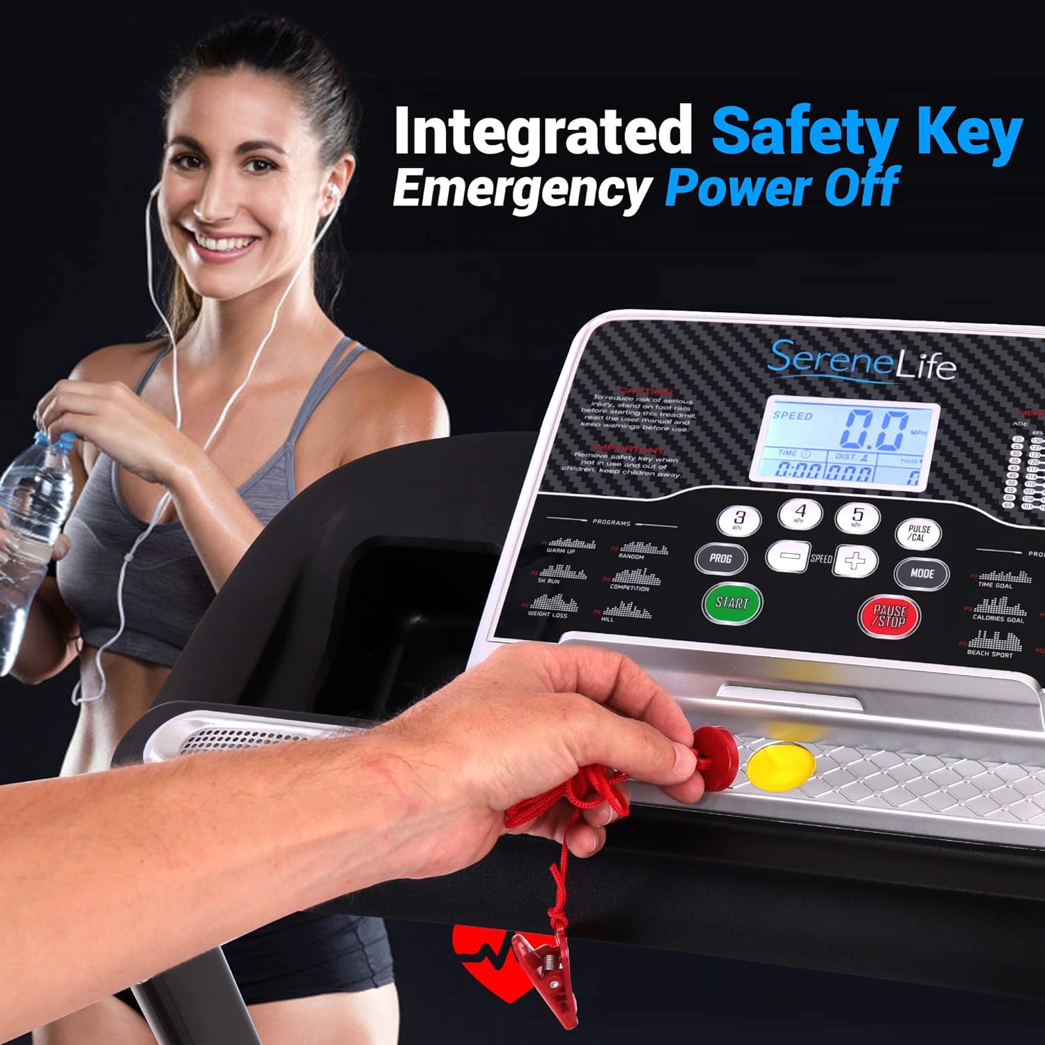 SereneLife Laufband für zuhause - Walking Pad klappbar, Running pad, mit LED-Anzeige,Treadmill for Home, Bluetooth App Sync, Digital Fitness, Walkpad mit Steigung, bis zu 10km/h – Bild 11