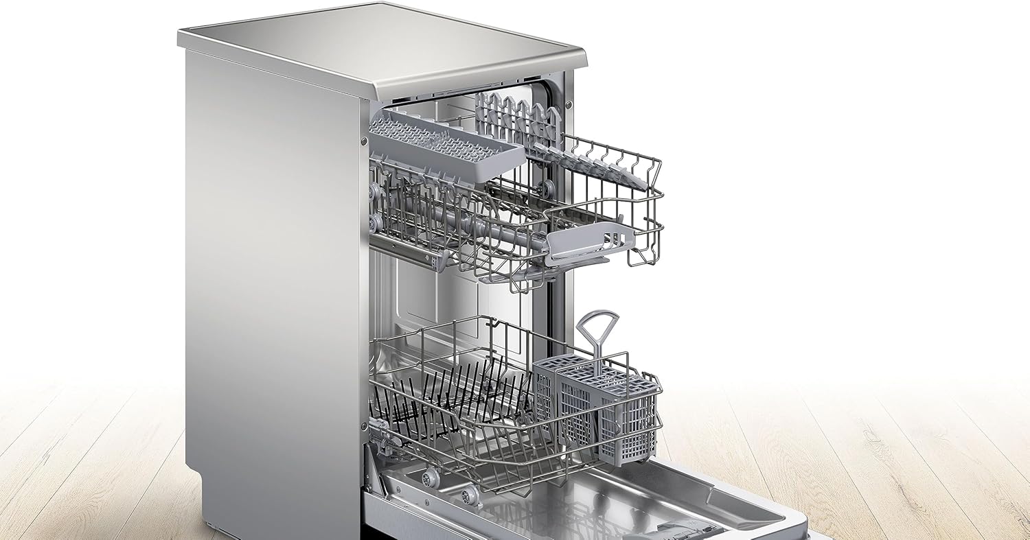 Bosch SPV2IKX10E Serie 2 Smarter Geschirrspüler vollintegriert, 45 cm breit, Besteckkorb, Extra Trocknen auf Knopfdruck, InfoLight roter Lichtpunkt am Boden, AquaStop Schutz gegen Wasserschäden, Weiß – Bild 4