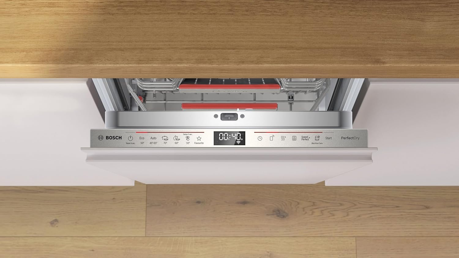 Bosch SPV2IKX10E Serie 2 Smarter Geschirrspüler vollintegriert, 45 cm breit, Besteckkorb, Extra Trocknen auf Knopfdruck, InfoLight roter Lichtpunkt am Boden, AquaStop Schutz gegen Wasserschäden, Weiß – Bild 66