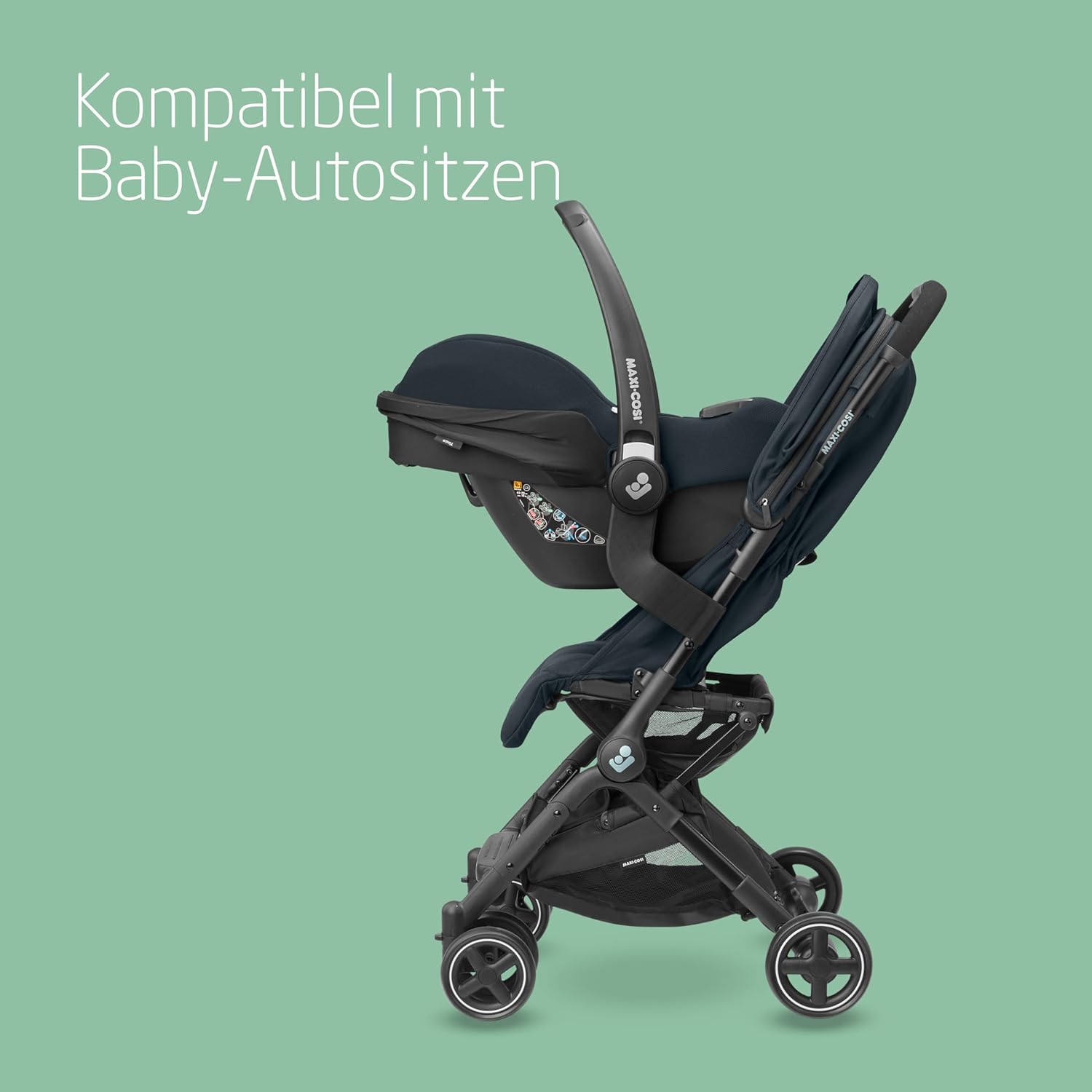 Maxi-Cosi Lara2 Baby Kinderwagen, 0–4 Jahre, 0–22 kg, federleichter, kompakter Buggy, 3 Liegepositionen, flache Liegeposition, klein zusammenklappbar, Schultergurt, Essential Graphite – Bild 12