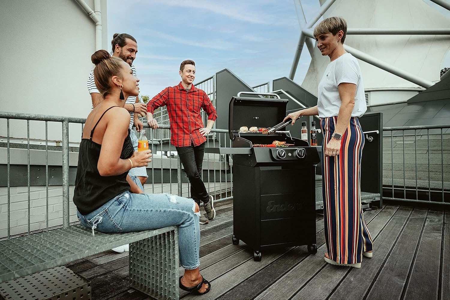 Enders® Elektrogrill eCRAVE 2, mit Gussrost, Grillwagen mit viel Stauraum, SIMPLE CLEAN™ Reinigungssystem, 2 leistungsstarke Heizelemente, formstabile Garhaube mit integriertem Thermometer #97116 – Bild 2