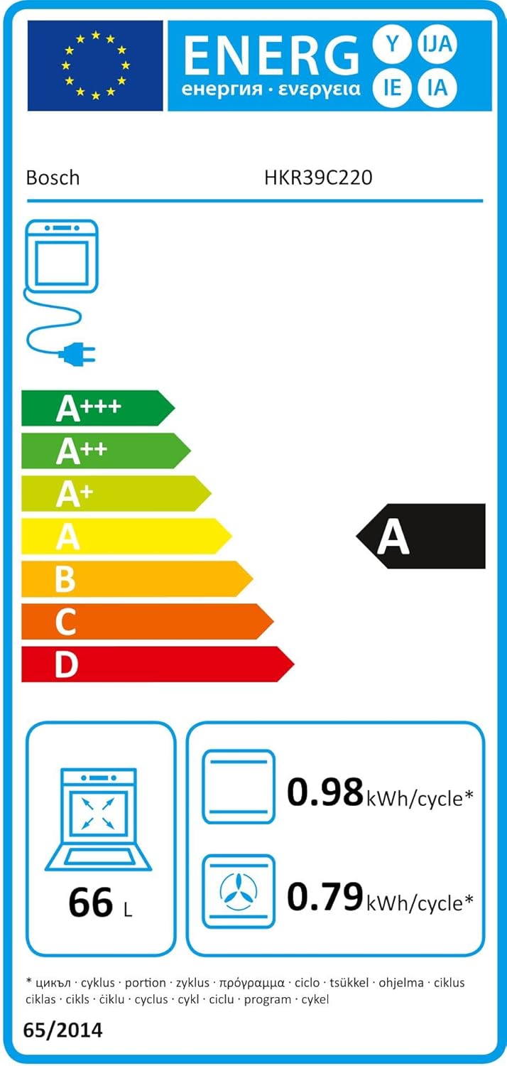 Bosch HKR39C250 Serie 4 Elektro-Standherd, 60 cm breit, EcoClean Direct Reinigungshilfe, 3D Heißluft Backen auf 3 Ebenen, LED-Display-Steuerung, erweiterbare Kochzone für großes Kochgeschirr – Bild 14