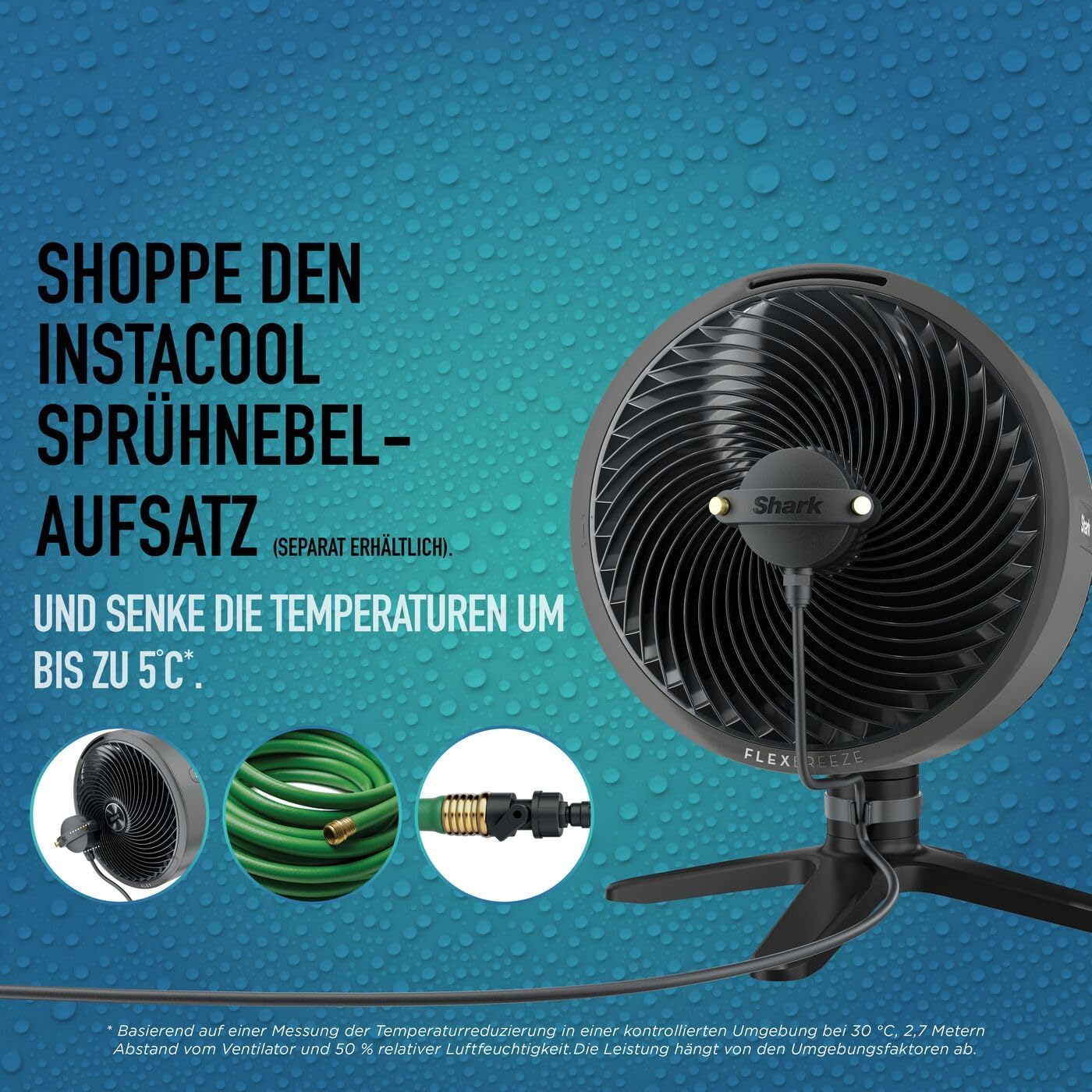 Shark FlexBreeze Ventilator Leise, Hybrid Ventilator Kabelgebunden & Kabellos, Tragbar, für Innen- und Außenbereich, UV- & Wasserbeständig, Ultraleistungsstark, Ultraleise, Weiß FA220EU – Bild 44
