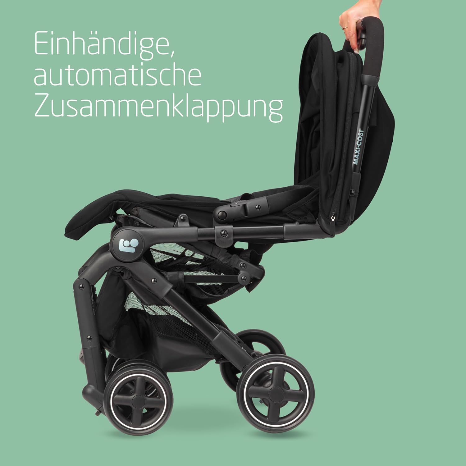 Maxi-Cosi Lara2 Baby Kinderwagen, 0–4 Jahre, 0–22 kg, federleichter, kompakter Buggy, 3 Liegepositionen, flache Liegeposition, klein zusammenklappbar, Schultergurt, Essential Graphite – Bild 44