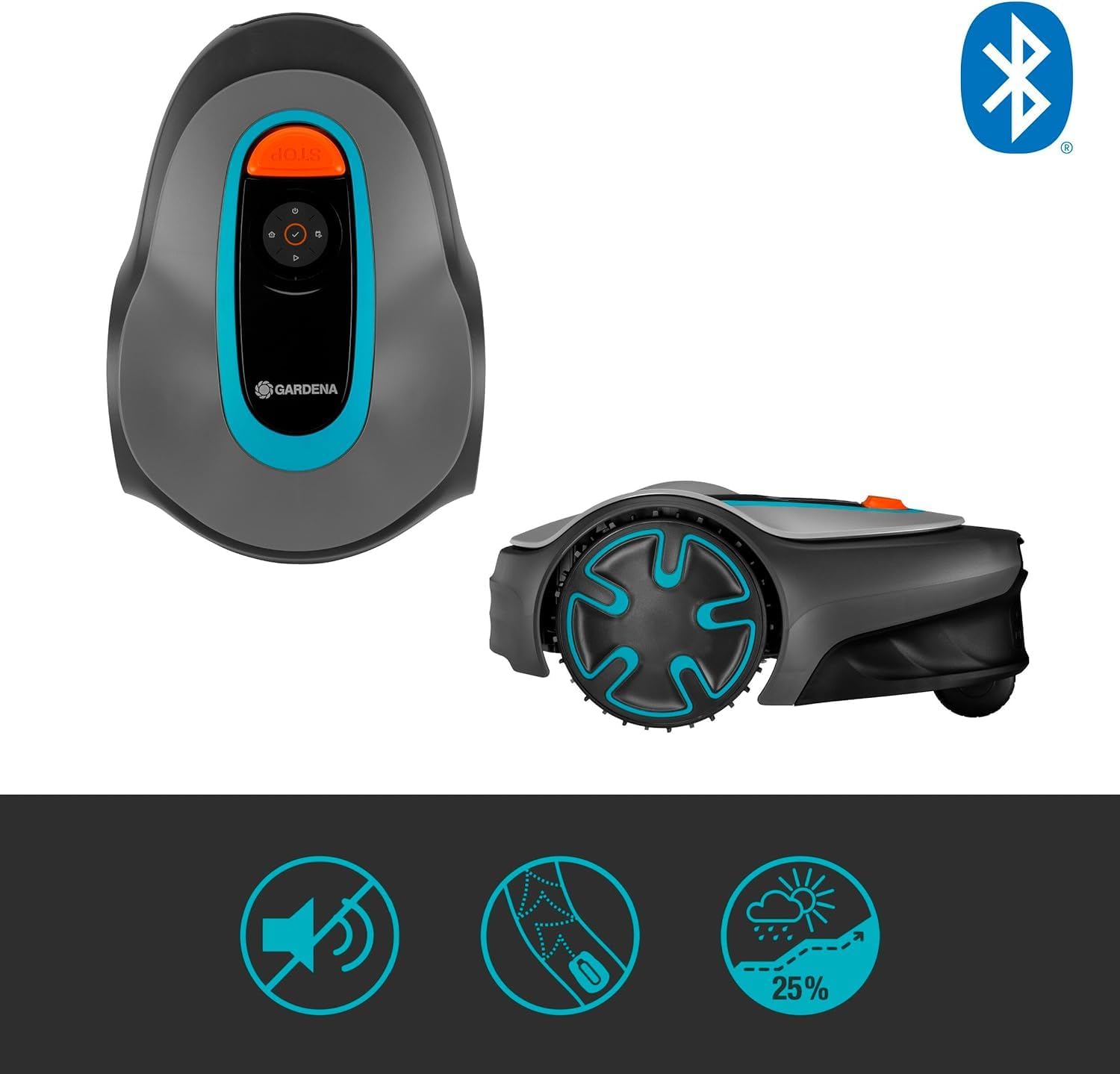 Gardena Mhroboter SILENO minimo 500 m: intelligenter Rasenmher mit optimaler Konnektivitt, mit Gardena Bluetooth App programmierbar, DE-Version (15202-20) – Bild 2
