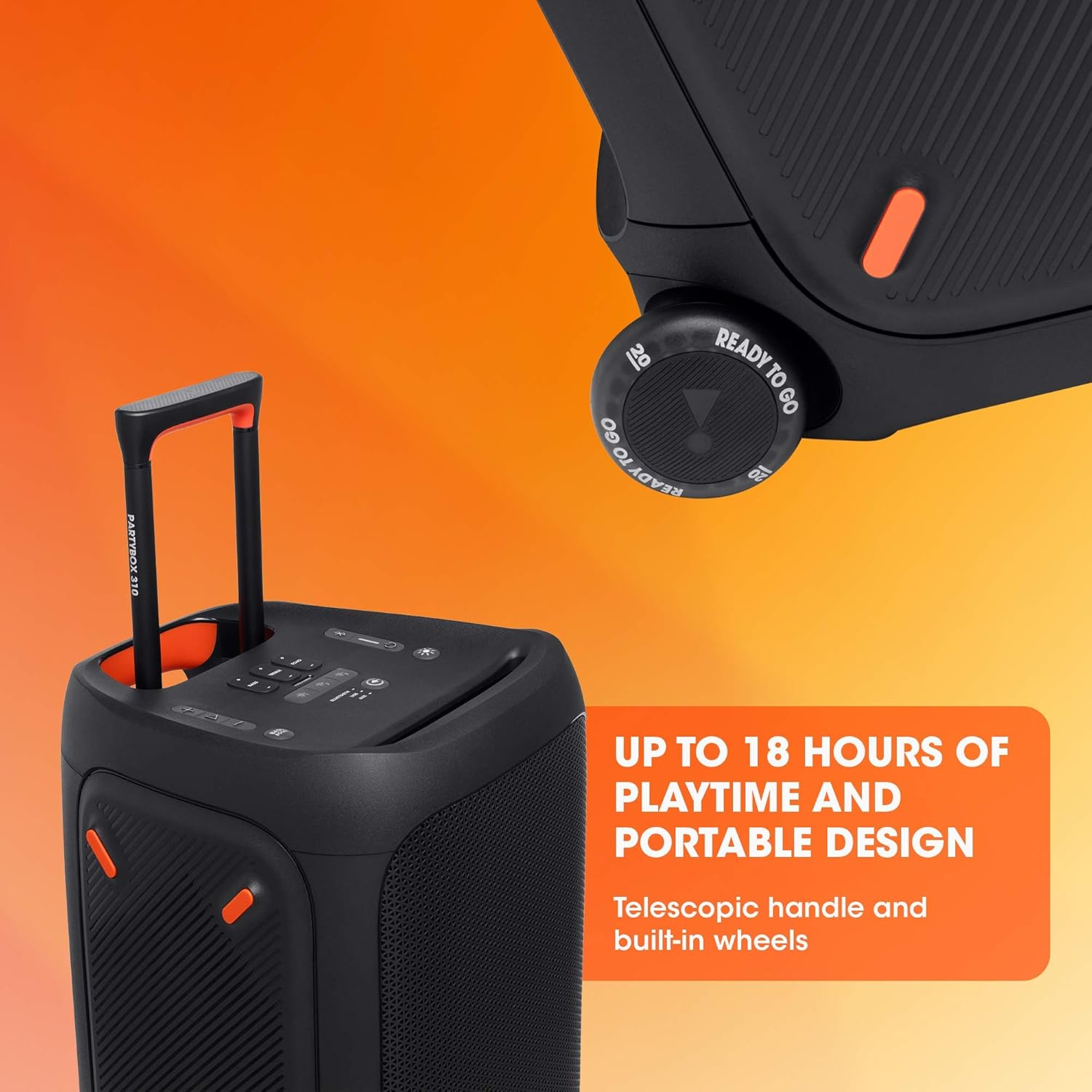 JBL PartyBox 710 - Schwarz – Trag - und rollbarer Bluetooth Party-Lautsprecher mit Lichteffekten – Spritzwassergeschützte, mobile Musikbox – Bild 12