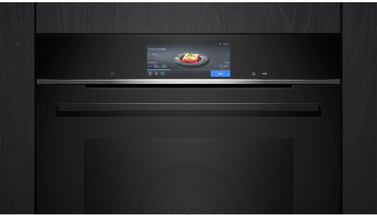 Siemens HB778G3B1,Q700 Smarter Einbau-Backofen, 60 x 60 cm, Made in Germany, Pyrolyse & Hydrolyse Selbstreinigung, Bratenthermometer, Air Fry, Backautomatik, Farbiger Touchscreen, 4D Heißluft, Schwarz – Bild 32