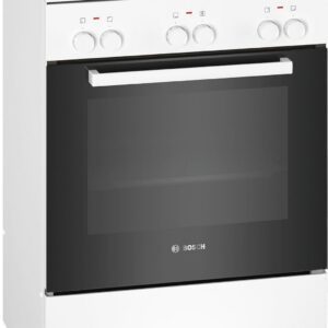 Bosch HKR39C250 Serie 4 Elektro-Standherd, 60 cm breit, EcoClean Direct Reinigungshilfe, 3D Heißluft Backen auf 3 Ebenen, LED-Display-Steuerung, erweiterbare Kochzone für großes Kochgeschirr