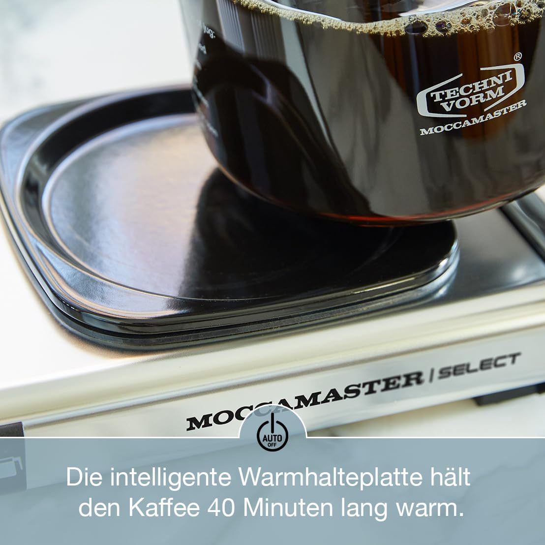 Moccamaster KBG Select, Kaffeemaschine, Retro Kaffeemaschine, Filterkaffee, Off-White, 1.25L – Bild 29