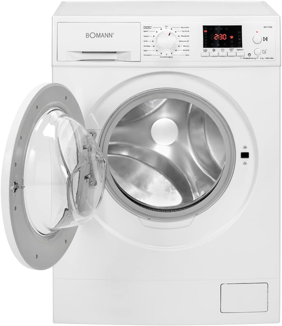 Bomann® Waschmaschine 10kg | max. 1400 U/min | 10 Jahre Motor-Garantie | effizienter, leiser & langlebiger Invertermotor | 15 Programme | Endzeitvorwahl | LED-Display | Washing Machine WA 7110 – Bild 4