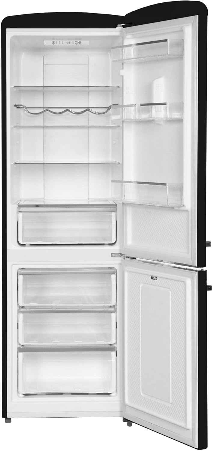 Amica KGCR 387 100 B Retro Kühl-/Gefrierkombination / Coffee Cream (Beige) / 181cm (H) x 55cm (B) x 62cm (T) / Retro-Design / Kühlschrank mit Gefrierfach – Bild 50