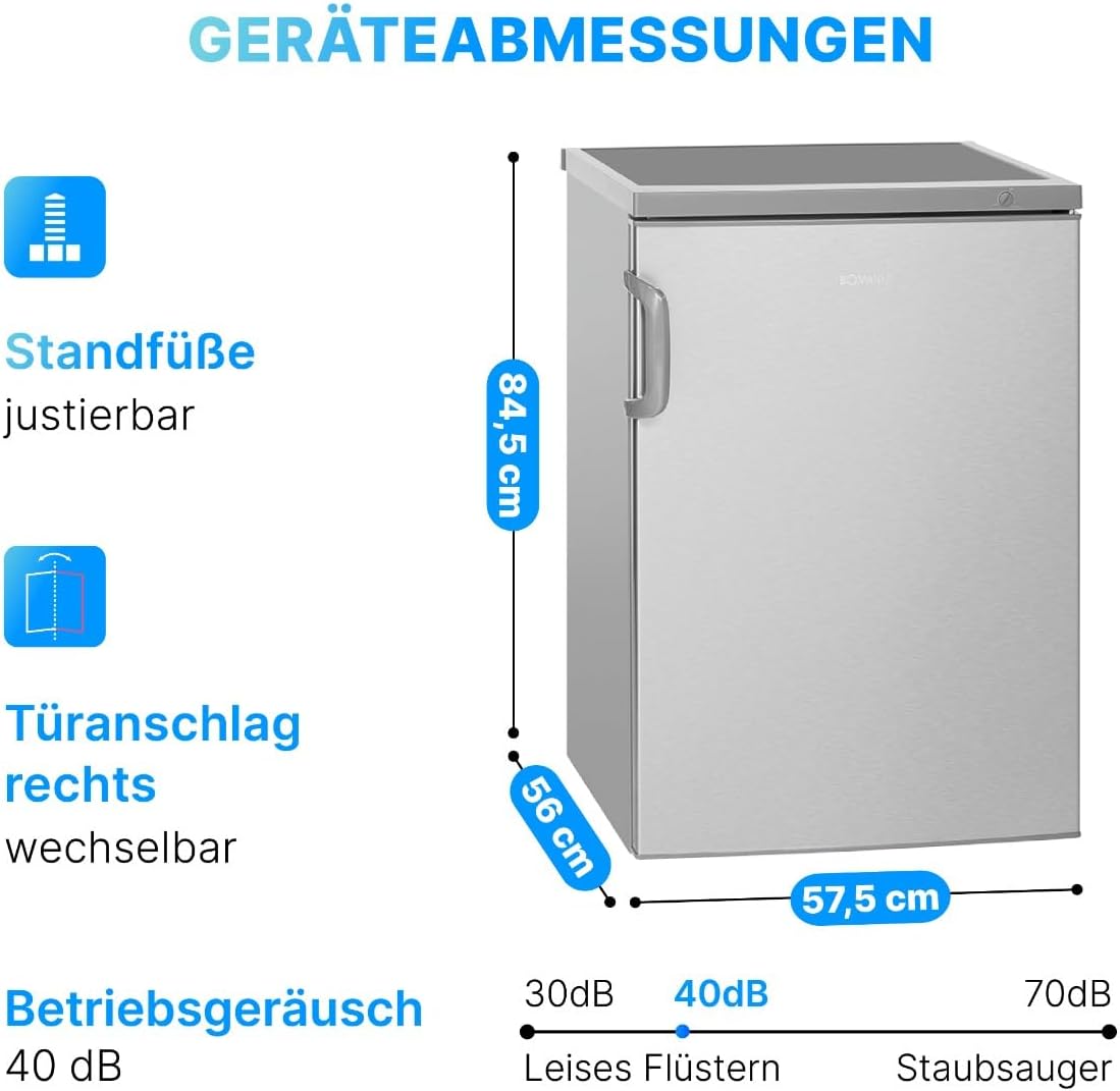 Bomann® Gefrierschrank 87L | Gefrierschrank klein mit Temperaturbereich ≤ -18°C | 3 Schubladen | Tiefkühlschrank mit wechselbarem Türanschlag | Freezer Tiefkühlschrank klein GS 7253 weiß – Bild 23