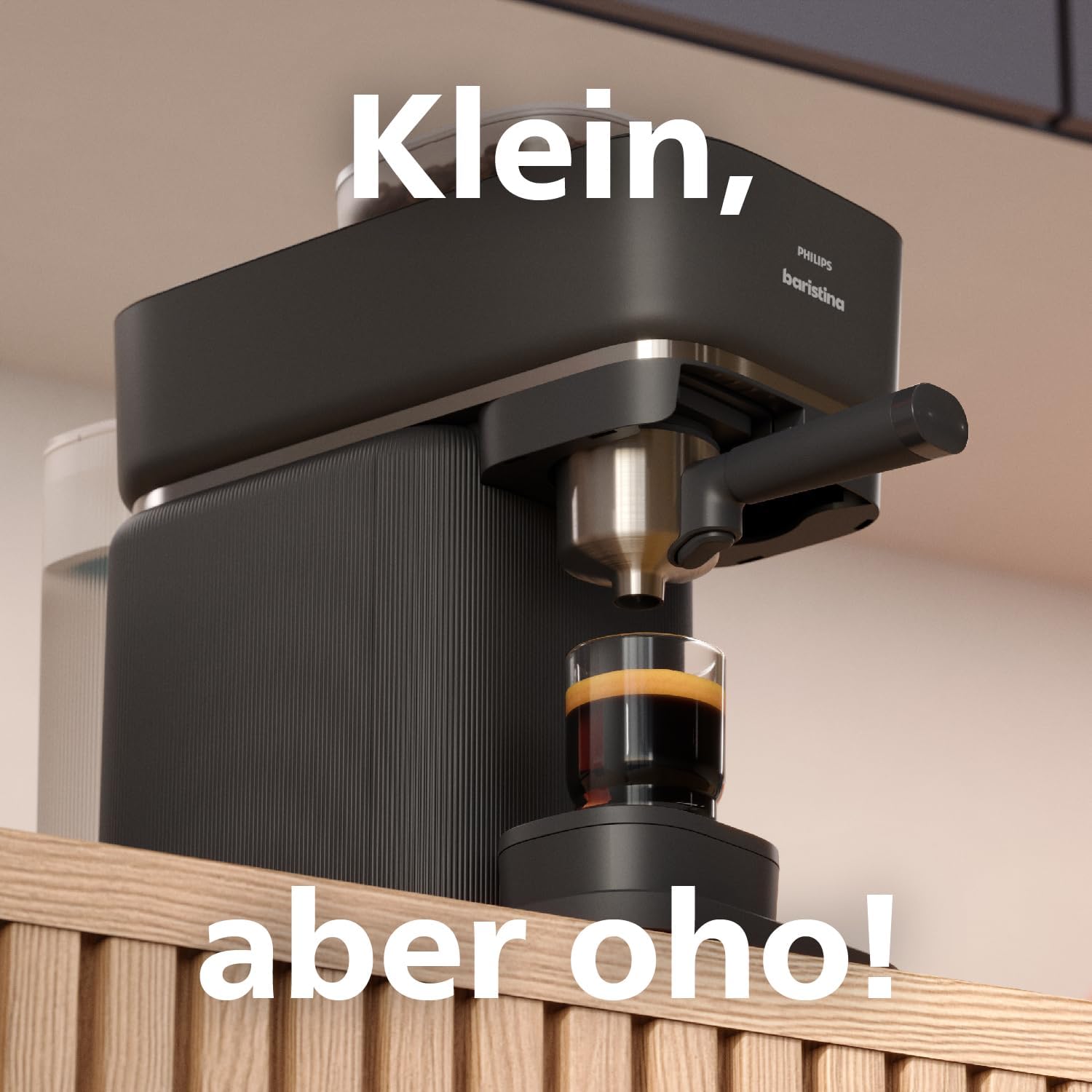 Philips Baristina Espressomaschine - Real Espresso- made simple. Kompakte Kaffeemaschine- Naturweiß mit weißem Siebträger- 16-bar-Pumpendruck- automatisches Mahlwerk- Cafe Crema (BAR300/00) – Bild 13