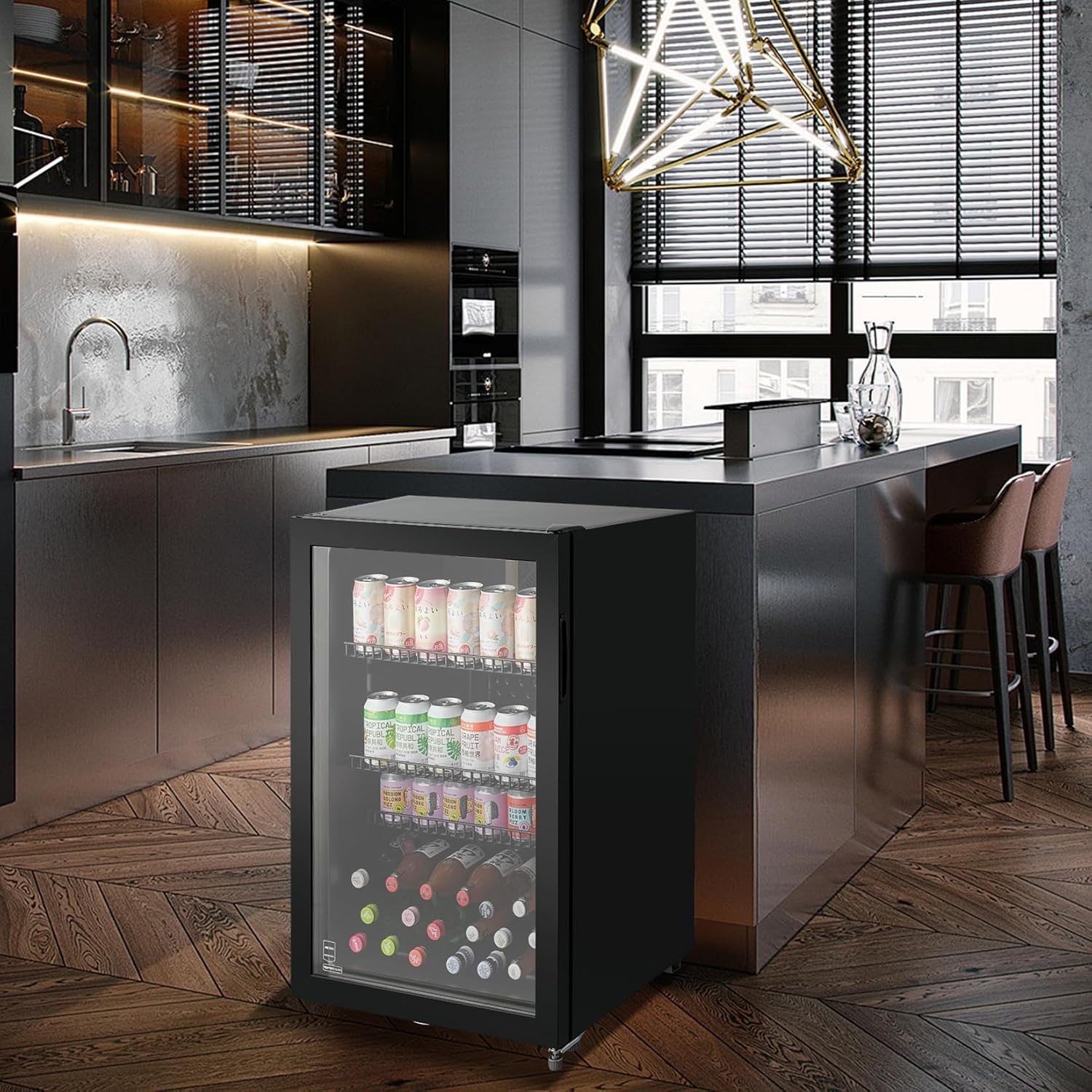 METRO Professional Mini-Kühlschrank GPC1088, 88 L, 1.052 kWh/24h, 3 Edelstahl-Drahtböden, schwarz – Bild 11