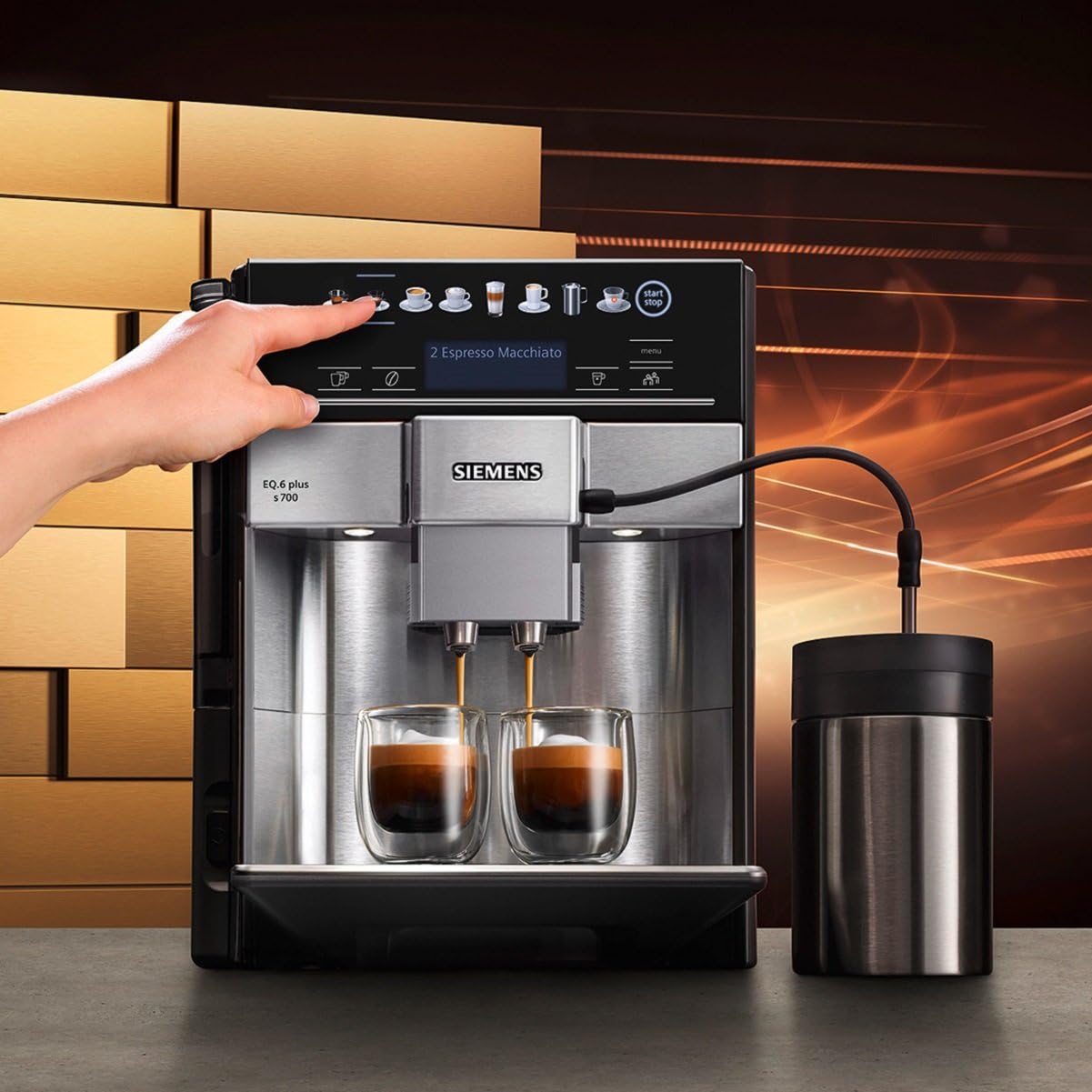 SIEMENS Kaffeevollautomat EQ6 plus s700 TE657503DE, für viele Kaffeespezialitäten, Milch-Aufschäumdüse, Keramikmahlwerk, Doppeltassenfunktion, Antikalk, automatische Dampfreinigung, 1500 W, edelstahl – Bild 14