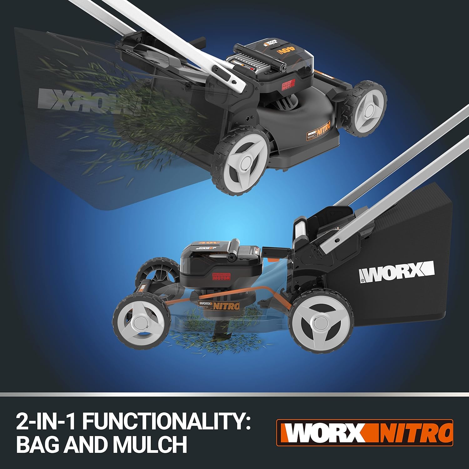 Worx Nitro 34 cm Akku-Rasenmher, Elektrischer Rasenmher, WG779E, 40 V PowerShare PRO 2 STK. 2,5 Ah Akku (Akkus & Ladegert inklusive) – Bild 15