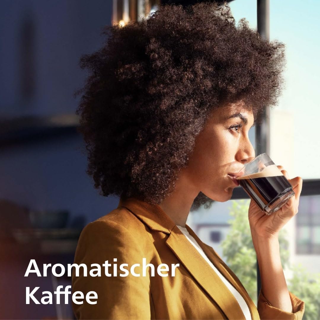 Philips Serie 5500 Kaffeevollautomat – LatteGo Milchsystem, 20 heiße und kalte Kaffeespezialitäten, 40% leiser mit SilentBrew, QuickStart, Grau (EP5544/50) – Bild 5