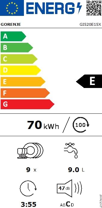 Gorenje GI 520 E15X Teilintegrierbarer Geschirrspüler / 45cm / 9 Maßgedecke / 5 Programme / 1h Reinigungsprogramm / höhenverstellbarer Oberkorb / vollständiger Überlaufschutz, Eingebaut, Edelstahl – Bild 41