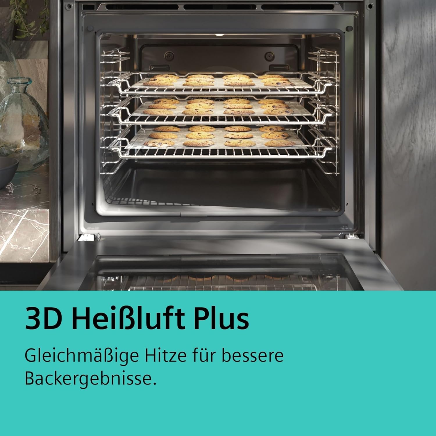 Siemens HB778G3B1,Q700 Smarter Einbau-Backofen, 60 x 60 cm, Made in Germany, Pyrolyse & Hydrolyse Selbstreinigung, Bratenthermometer, Air Fry, Backautomatik, Farbiger Touchscreen, 4D Heißluft, Schwarz – Bild 46